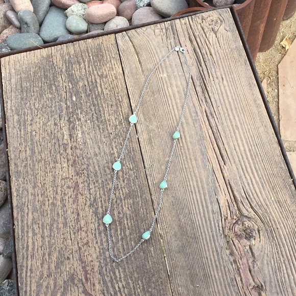 Loft Jewelry - Loft Silver Necklace with Green Jewels